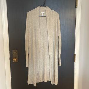 Leith Size S Long Tan Cardigan
